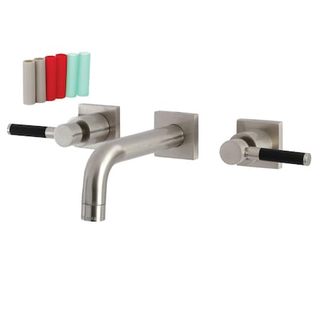 Kingston Brass KS6128DKL Two-Handle Wall Mount Bathroom Faucet, Brushed Nickel KS6128DKL
